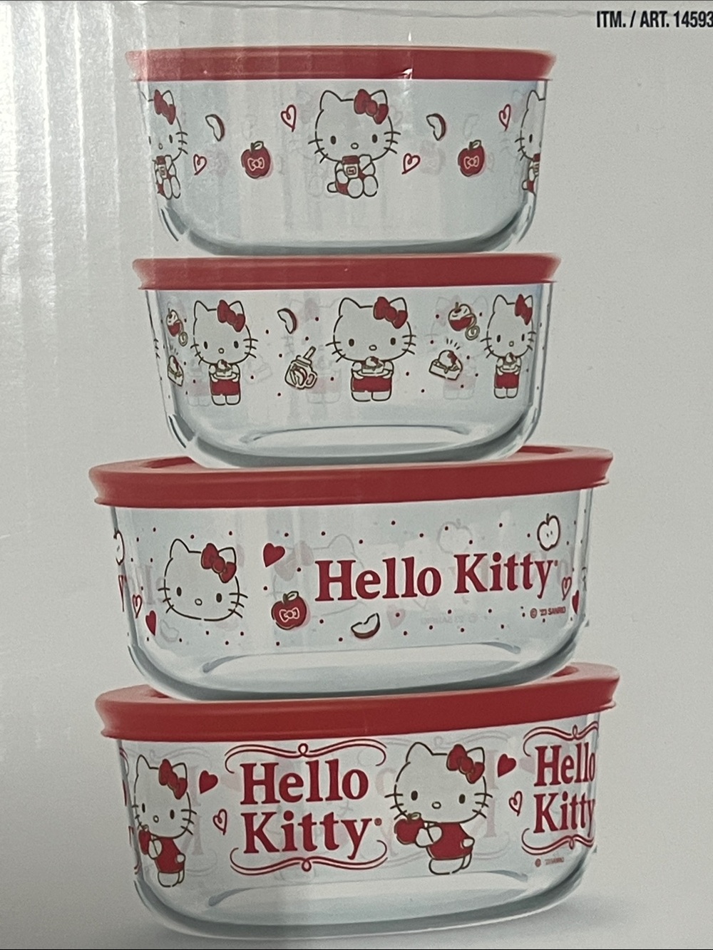 Pyrex Hello Kitty 8 Piece Glass Food Storage Set
